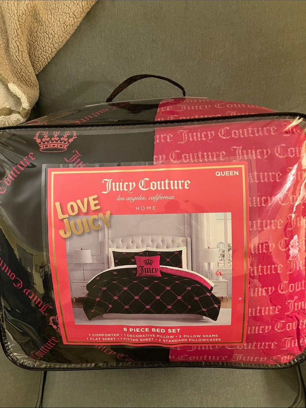 💋Juicy Couture 8 pc bed set Queen/Full bed in a bag NWT NIP
